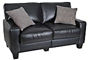Serta® RTA Santa Rosa Collection Leather Loveseat Sofa, 35"H x 60"W x 32 1/2"W, Bonded Leather, Black 1 thumbnail image