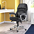 Serta® Back in Motion™ Health & Wellness Executive Ergonomic Bonded Leather Office Chair, Smooth Black