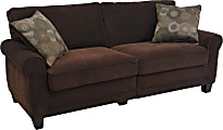 Serta® RTA Trinidad Collection Fabric Sofa, 78"W, Chocolate