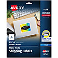 Avery® Shipping Labels With Sure Feed® Technology, 8254, Rectangle, 3-1/3" x 4", White, Pack Of 120 Labels