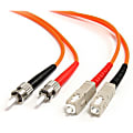 StarTech.com 2m Fiber Optic Cable  - LSZH - ST /SC - OM1 - ST to SC Fiber Patch Cable  - 2m ST/SC Fiber Optic Cable - 2 m ST to SC Fiber Patch Cable - 2 meter ST to SC Fiber Cable