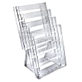 Azar Displays 4-Pocket Crystal Styrene Tiered Modular Brochure Holders, 16 1/2"H x 9"W x 7 1/2"D, Clear, Pack Of 2 1 thumbnail image