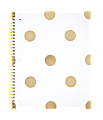 Divoga® Gold Struck Notebook, 8 1/2" x 10 1/2", College Ruled, Gold Dots Design, 80 Sheets