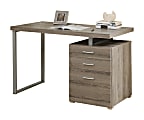 Monarch Specialties 48"W Floating Top Computer Desk With 3 Drawers, Dark Taupe