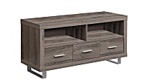 Monarch Specialties Open Shelf TV Stand, For Flat-Panel TVs Up To 48", Dark Taupe 1 thumbnail image