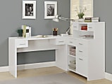 Monarch Specialties Jade 59"W Corner Desk, White 1 thumbnail image
