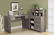 Monarch Specialties Left Or Right Workstation, Dark Taupe