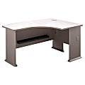 Bush Business Furniture Office Advantage L Bow Desk Right Handed, 60"W x 44"D, Pewter/White Spectrum, Standard Delivery