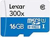 Lexar® microSDHC™ High-Performance UHS-1 Class 10 Memory Card, 16GB