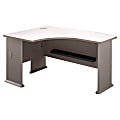 Bush Business Furniture Office Advantage L Bow Desk Left Handed, 60"W x 44"D, Pewter/White Spectrum, Standard Delivery