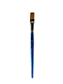 Winsor & Newton Cotman Watercolor Paint Brush 666, 1/2", One-Stroke Flat Bristle, Synthetic, Blue