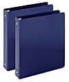 Just Basics® Economy Reference 3-Ring Binder 1 1/2" Round Rings, Blue, 64% Recycled, Pack Of 2