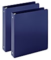 Just Basics® Economy Reference 3-Ring Binder 1 1/2" Round Rings, Blue, 64% Recycled, Pack Of 2 1 thumbnail image