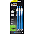 BIC® Glide™ Exact Retractable Ballpoint Pens, Fine Point, 0.7 mm, Blue Barrel, Blue Ink, Pack Of 3 Pens