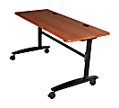 Balt Black Cherry Lumina Flipper Table - 7224 - Rectangle Top - Black Base - 72" Table Top Width x 24" Table Top Depth x 1" Table Top Thickness - 29.50" Height - Cherry