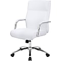 Boss Office Products Modern Executive Conference Ergonomic Chair, Caressoft™ Vinyl, White/Chrome