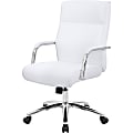 Boss Office Products Modern Executive Ergonomic Bonded Leather Mid-Back Conference Chair, White