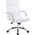 Boss Office Products Modern Executive Conference Ergonomic Chair, Caressoft™ Vinyl, White/Chrome 1 thumbnail image
