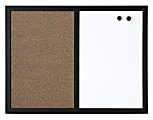 Realspace™ Magnetic Dry-Erase Whiteboard/Cork Bulletin Board, 18" x 24", Black Frame
