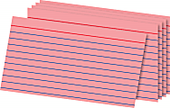 Office Depot® Brand Color Ruled Index Cards, 3" x 5", Pink, Pack Of 100