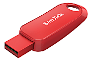 Sandisk Cruzer Snap USB Flash Drive, 128GB, Red 1 thumbnail image