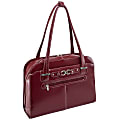 McKleinUSA Oak Grove Fly-Through Leather Checkpoint Friendly Ladies' Briefcase For 15.4" Laptops, Red
