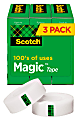 Scotch Magic Tape with Dispenser, Invisible, 3/4 in x 1000 in, 3 Tape Rolls, Home Office and School Supplies