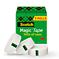 Scotch Magic Tape, Invisible, 3 Tape Rolls, 3/4 in x 1000 in, Home Office Supplies and School Supplies for College and Classrooms