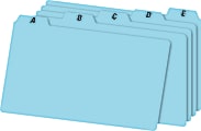 Office Depot® Brand A-Z Index Card Guides, 5" x 8", 1/5-Cut Tab, Blue, Pack Of 25