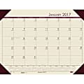 House of Doolittle Ecotones Compact Calendar Desk Pads - Julian - Monthly - 1 Year - January 2018 till December 2018 - 1 Month Single Page Layout - 22" x 17" - Desk Pad - Tan - Leatherette, Paper - Holder, Non-refillable