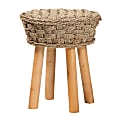 bali & pari Denver Natural Seagrass And Acacia Wood Stool, Light Brown 1 thumbnail image