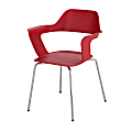 Safco® Bandi™ Shell Stacking Chairs, Red/Silver, Set Of 2