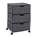 Honey Can Do 3-Drawer Woven Rolling Office Organizer, 26"H x 19-1/2"W x 13"D, Black 1 thumbnail image