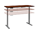 Bush Business Furniture Move 60 Series Electric 60"W x 30"D Height Adjustable Standing Desk, Hansen Cherry/Cool Gray Metallic, Standard Delivery