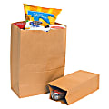 Partners Brand Grocery Bags, 12 3/8"H x 6 1/8"W x 4"D Kraft, Case Of 500