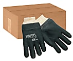 Memphis Glove Premium Double-Dipped PVC Gloves, One Size, Black, Pack Of 12 Pairs