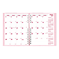 Brownline® CoilPro 14-Month Planner, 8 7/8" x 7 1/8", FSC Certified, 50% Recycled, Pink (Breast Cancer Awareness)/Burgundy, December 2016-January 2018