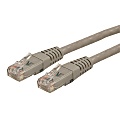 StarTech.com 10ft CAT6 Ethernet Cable - Gray Molded Gigabit CAT 6 Wire - 100W PoE RJ45 UTP 650MHz - Category 6 Network Patch Cord UL/TIA - 10ft Gray CAT6 up to 160ft - 650MHz - 100W PoE- Molded UTP RJ45 patch/network cord