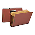 Smead® 1/3-Cut Metal Tab Classification Folders, Legal Size, 2" Expansion, 60% Recycled, Red, Box Of 10