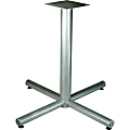 Lorell Hospitality Cafe-Height Table X-Leg Base - Metallic Silver X-shaped Base - 30" Height x 42" Width x 42" Depth - Assembly Required - 1 Each