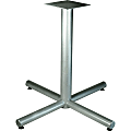 Lorell Hospitality Cafe-Height Table X-Leg Base, Metallic Silver X-shaped Base, 30"H x 42"W x 42"D, Assembly Required 1 thumbnail image