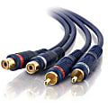 C2G 25ft Velocity RCA Stereo Audio Extension Cable - RCA Male - RCA Female - 25ft - Blue 1 thumbnail image