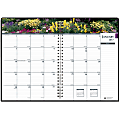 House of Doolittle Earthscapes Gardens Monthly Planner - Julian - Monthly - 1 Year - January 2018 till December 2018 - 1 Month Double Page Layout - 7" x 10" - Wire Bound - Paper - Black - Non-refillable