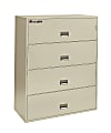 Sentry®Safe Fire-Resistant Letter-/Legal-Size Lateral File Cabinet, 4-Drawer, 53 5/8"H x 42 13/16"W x 20 1/2"D, Putty