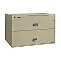 Sentry®Safe Fire-Resistant Letter-/Legal-Size Lateral File Cabinet, 2-Drawer, 27 5/8"H x 43"W x 20 3/8"D, Putty, White Glove Delivery