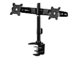Amer Mounts Clamp Based Dual Monitor Mount for two 15"-24" LCD/LED Flat Panel Screens - Supports up to 26.5lb monitors, +/- 20 degree tilt, and VESA 75/100