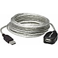 Manhattan USB-A to USB-A Extension Cable, 5m, Male to Female, Active, Translucent Silver, 480 Mbps (USB 2.0), Dais - 519779 1 thumbnail image