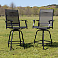 Flash Furniture Valerie Patio Bar Stools, Black, Set Of 2 Stools 1 thumbnail image