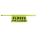 Impact Products Closed For Cleaning Safety Sign Pole - 1 Each - Closed for Cleaning Print/Message - 42" Width x 11.3" Height - Rectangular Shape - Flexible, Adjustable - Vinyl - Fluorescent Yellow, Fluorescent Green