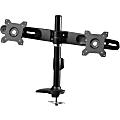 Amer Mounts Grommet Based Dual Monitor Mount for two 15"-24" LCD/LED Flat Panel Screens - Supports up to 26.5lb monitors, +/- 20 degree tilt, and VESA 75/100
